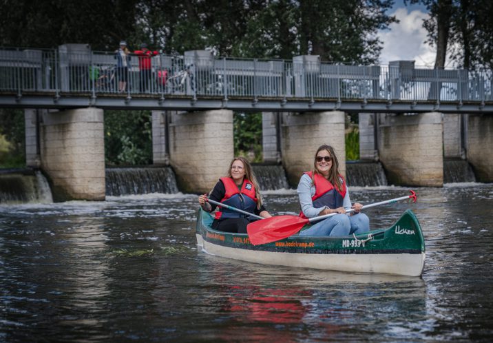 Auf dem Fluss Bode im Kanu zu paddeln, macht großen Spaß.